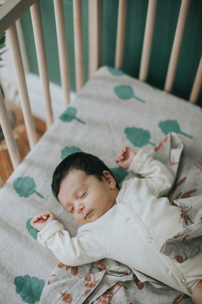 Fitted Linen Crib Sheet