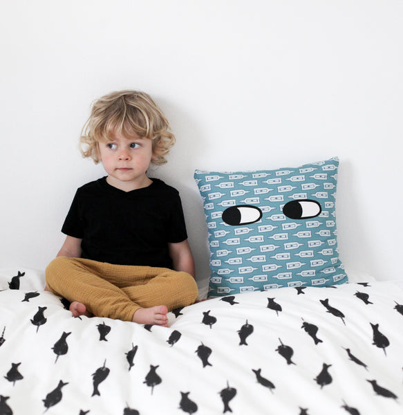 duvet set - narwhals + big waves