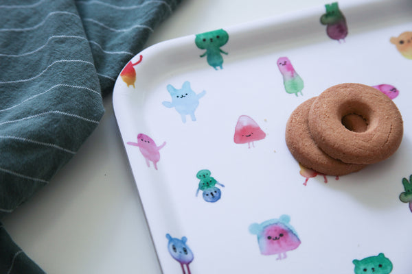 tray - watercolor characters