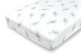 fitted crib sheet - leafy sea dragon green